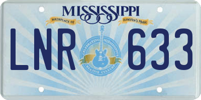 MS license plate LNR633