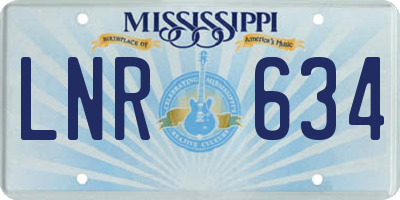 MS license plate LNR634