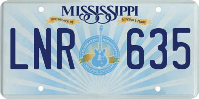 MS license plate LNR635