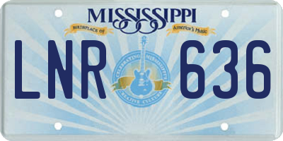 MS license plate LNR636