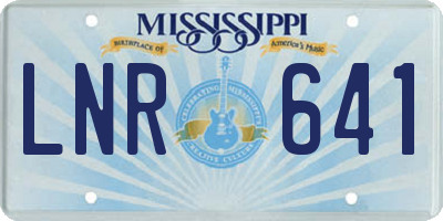 MS license plate LNR641