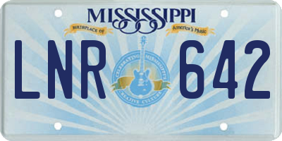 MS license plate LNR642