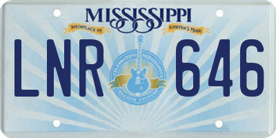 MS license plate LNR646