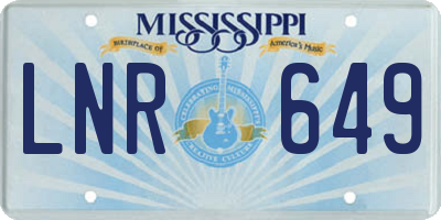 MS license plate LNR649