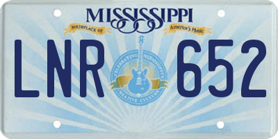 MS license plate LNR652