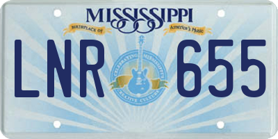 MS license plate LNR655