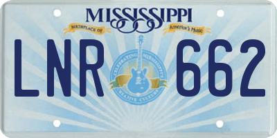 MS license plate LNR662