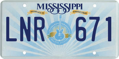 MS license plate LNR671