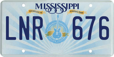 MS license plate LNR676