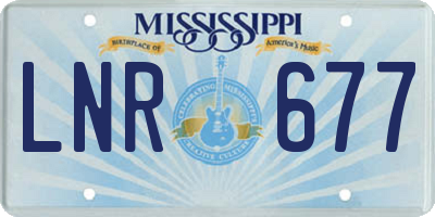 MS license plate LNR677