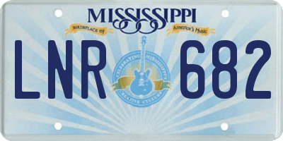 MS license plate LNR682