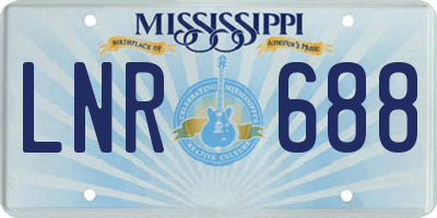 MS license plate LNR688