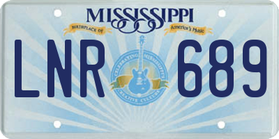 MS license plate LNR689