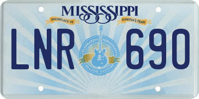 MS license plate LNR690