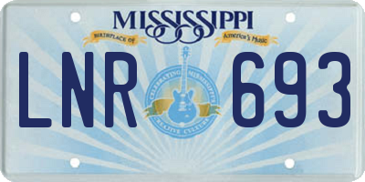 MS license plate LNR693