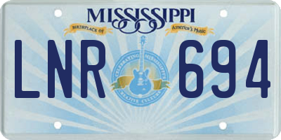 MS license plate LNR694