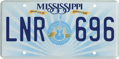 MS license plate LNR696