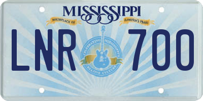MS license plate LNR700