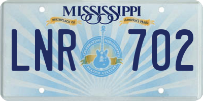 MS license plate LNR702