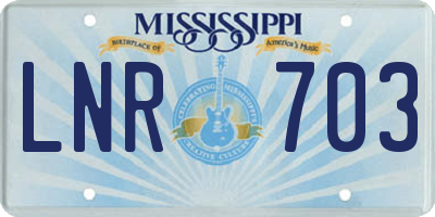 MS license plate LNR703