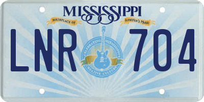 MS license plate LNR704