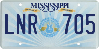 MS license plate LNR705