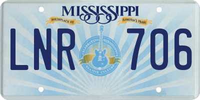 MS license plate LNR706