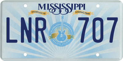 MS license plate LNR707
