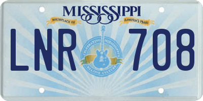 MS license plate LNR708