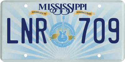 MS license plate LNR709