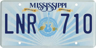 MS license plate LNR710
