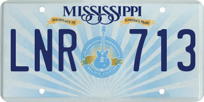 MS license plate LNR713