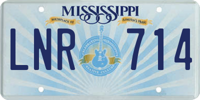 MS license plate LNR714