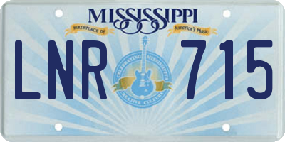 MS license plate LNR715