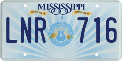 MS license plate LNR716