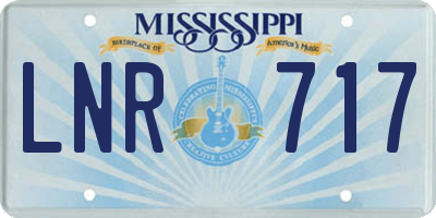 MS license plate LNR717