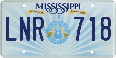 MS license plate LNR718