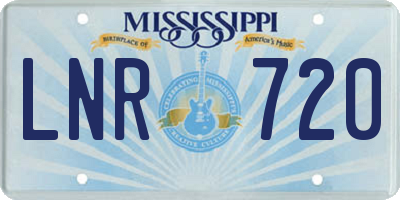 MS license plate LNR720