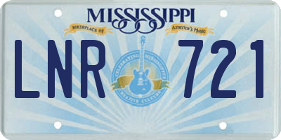 MS license plate LNR721