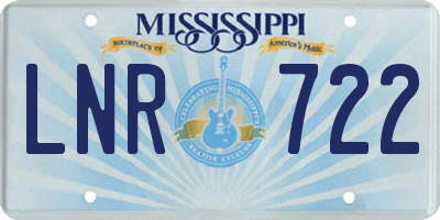 MS license plate LNR722