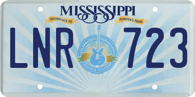 MS license plate LNR723