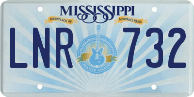 MS license plate LNR732
