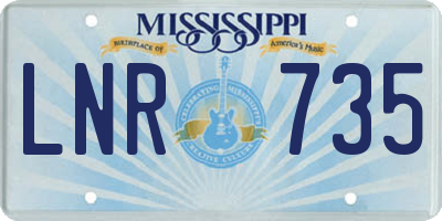 MS license plate LNR735