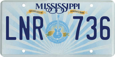 MS license plate LNR736