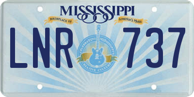 MS license plate LNR737