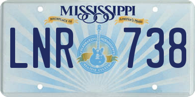 MS license plate LNR738
