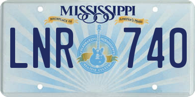 MS license plate LNR740