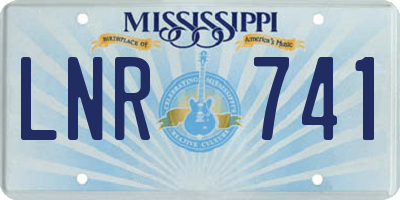 MS license plate LNR741