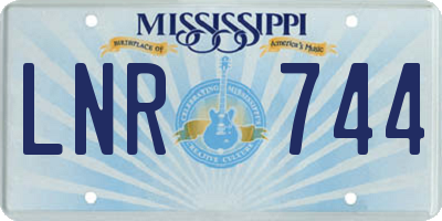 MS license plate LNR744