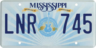 MS license plate LNR745
